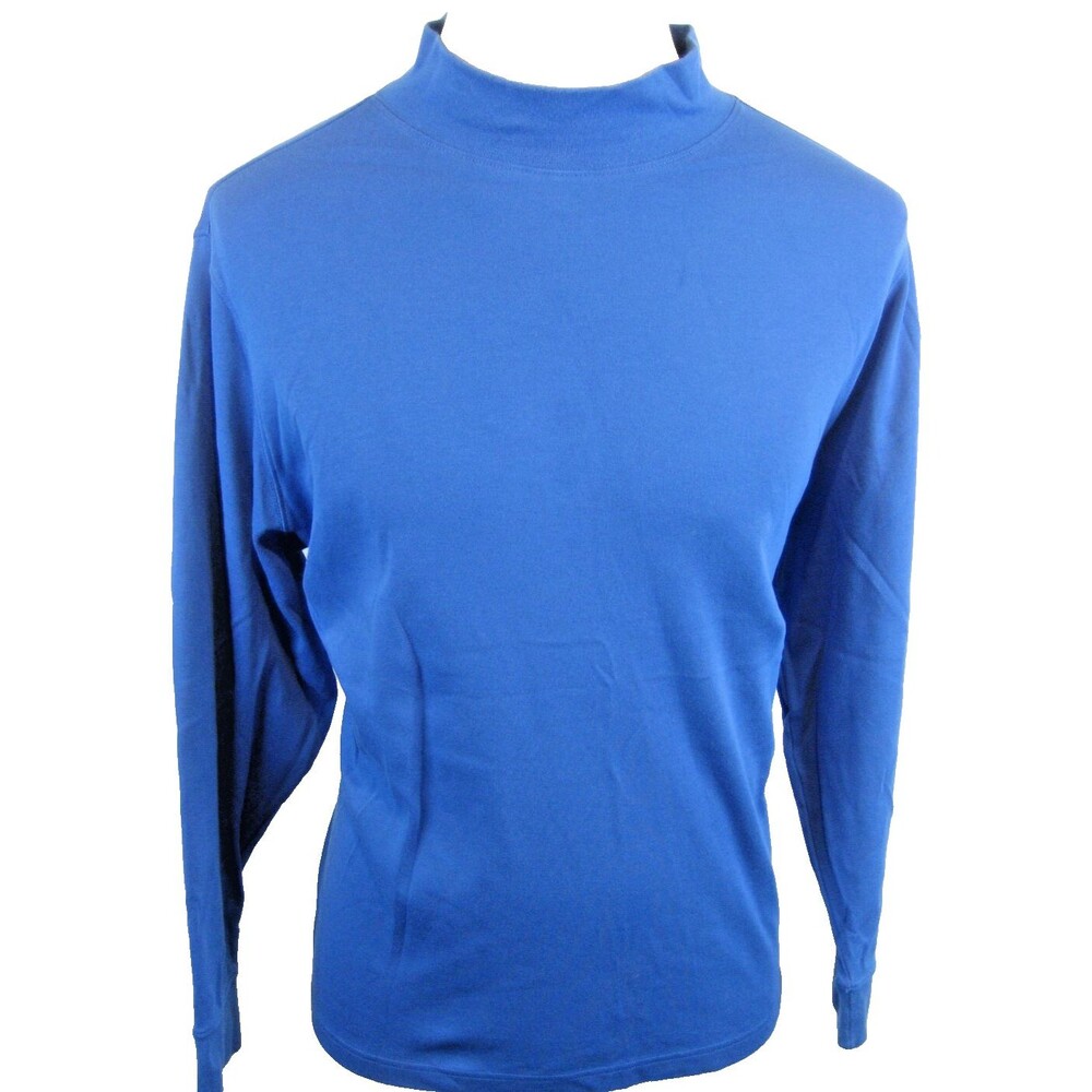 Womens Lands End Blue LS Cotton Blend Mock Neck Base Layer Shirt sz 2X